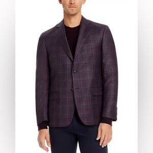 Men's Plaid Blazer - Purple